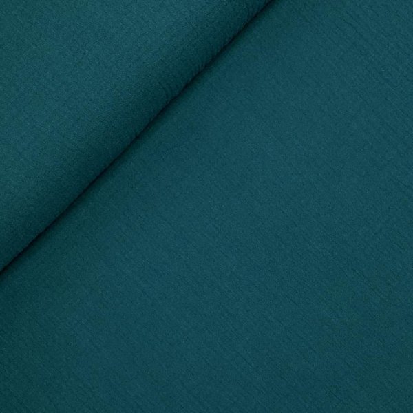 Bio Musselin - uni - dark cyan - F050