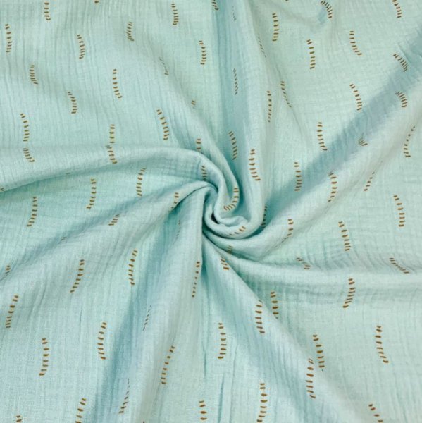 Bio Musselin - Strokes - mint