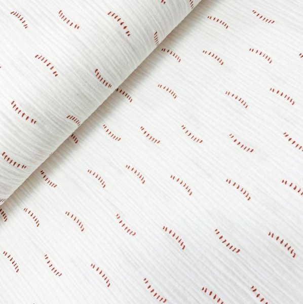 Bio Musselin - Strokes - white