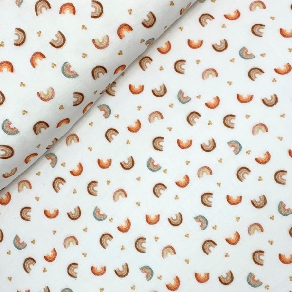 Bio Musselin - little rainbows - white