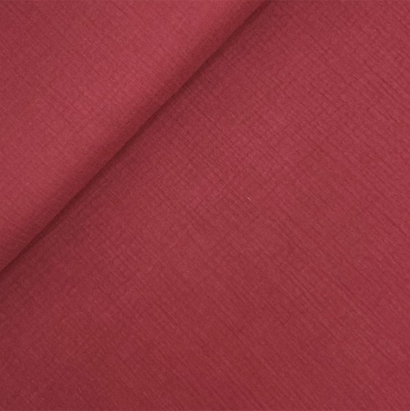 RESTSTÜCK 1,40m !!! - Bio Musselin - uni - bordeaux - F037