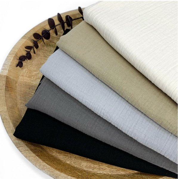 RESTSTÜCK 1,40m !!! - Bio Musselin - uni - dark grey - F002