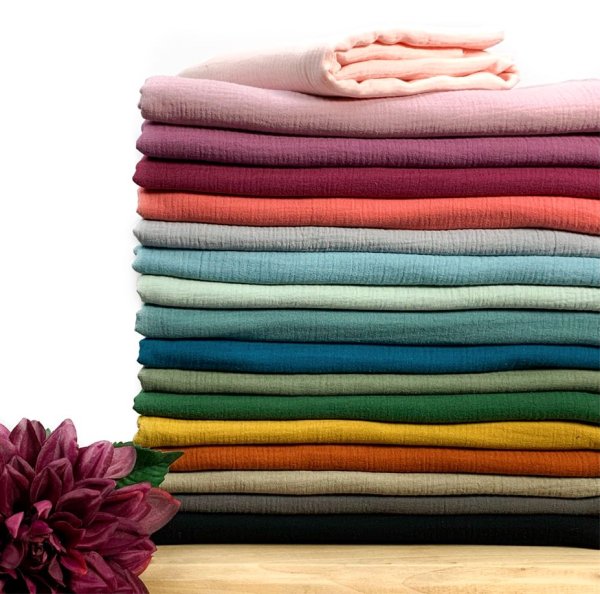 RESTSTÜCK 0,90m !!! - Bio Musselin - uni - mauve - F027