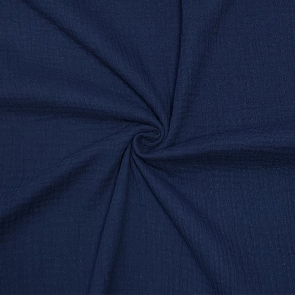 RESTSTÜCK 1,40m !!! - Bio Musselin - uni - navy - F005
