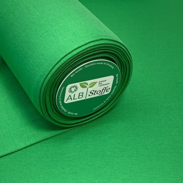 RESTSTÜCK 0,50m !!! - Bio Bündchen - Schlauch - verde erba - A83 - Albstoffe