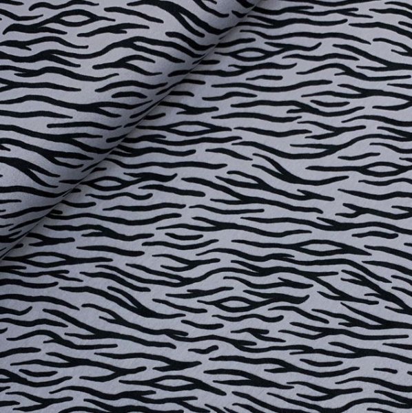 RESTSTÜCK 70cm !!! - Bio Soft Sweat - brushed - Zebra Luis - grey