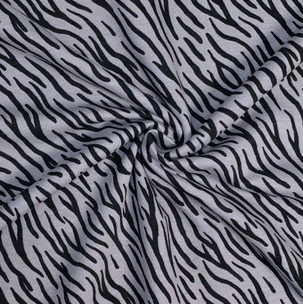 RESTSTÜCK 70cm !!! - Bio Soft Sweat - brushed - Zebra Luis - grey