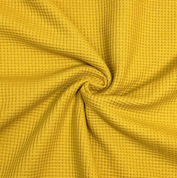 RESTSTÜCK 0,50m !!! - Bio Strickjersey - Waffel - mustard