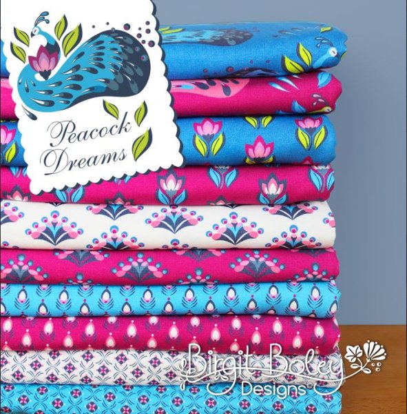 RESTSTÜCK 1m !!! - Jersey - Flower Buds - blau - Peacock Dreams - Birgit Boley