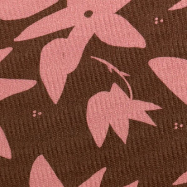 French Terry - Cozy Blüten - braun - free fallin` by brinarina - Swafing
