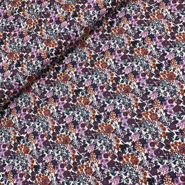 Baumwolle - Blumenmeer - terra-lilac