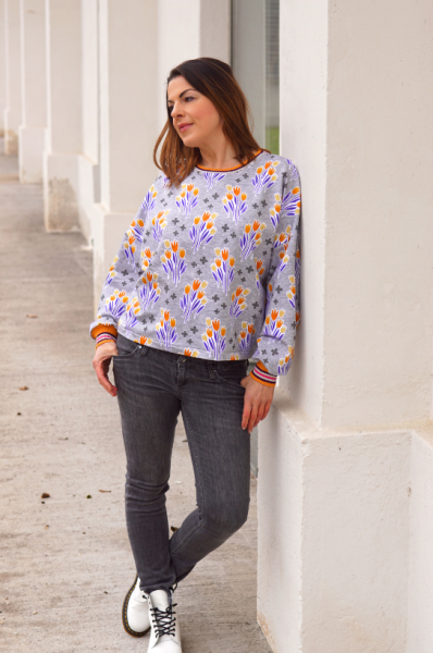 Bio Jersey -  Bouquet - Col.2 - grau - Life Loves You - Hamburger Liebe - Albstoffe