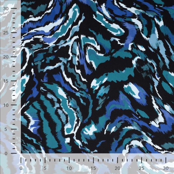 Viskosestretch - Brush stripes - petrol/black