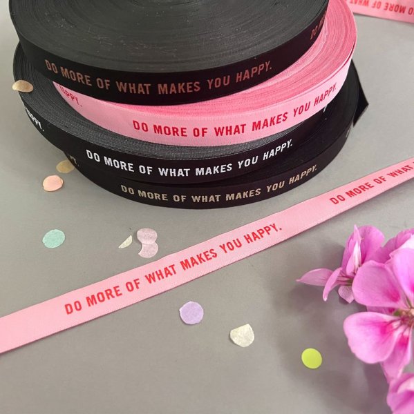 Webband - Do more of what makes you happy - schwarz/glitzergold - #mehretikette - Ännisews und Prülla