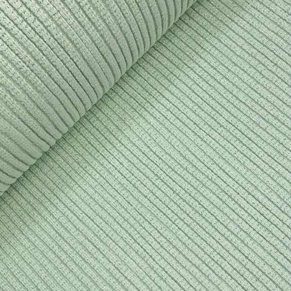 Bündchen Schlauch - Heavy Rib - Glitzer - mint/silver