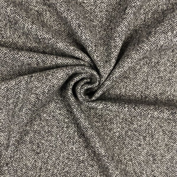 RESTSTÜCK 65cm !!! - Tweed - Camilla - Fischgrät - grau