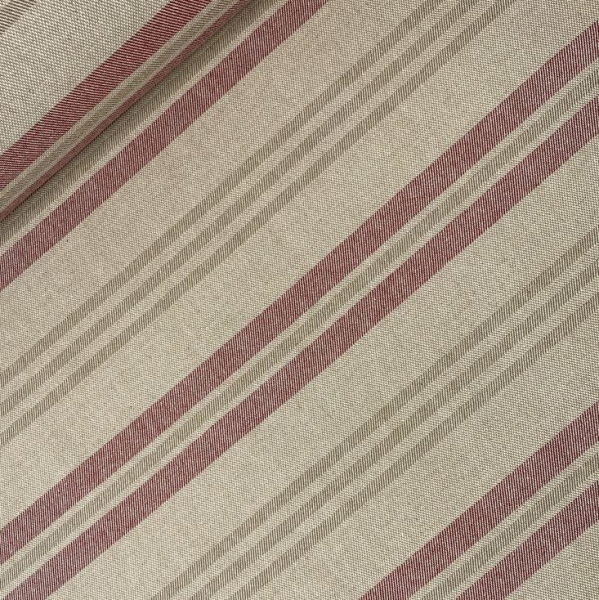 RESTSTÜCK 1,00m !!! - Canvas Leinenlook - Riviera Stripe - cherry