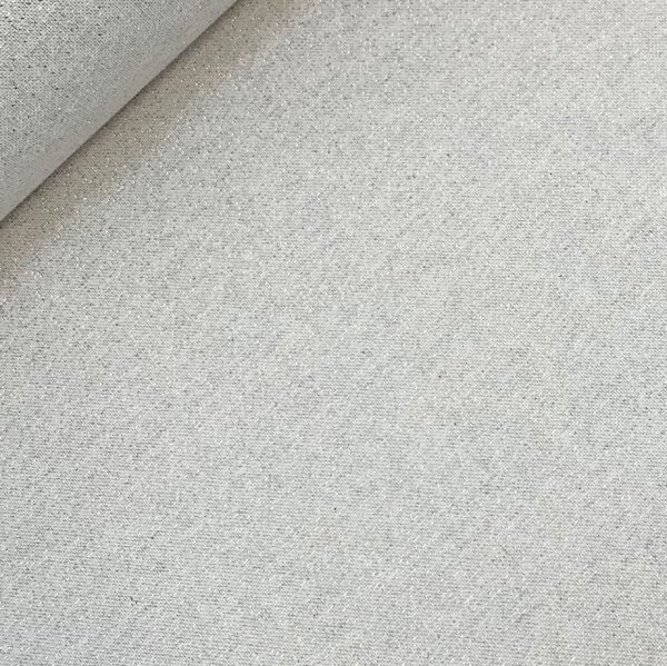 RESTSTÜCK 1,20m !!! - Canvas Leinenlook - uni - light grey silber Glitzer