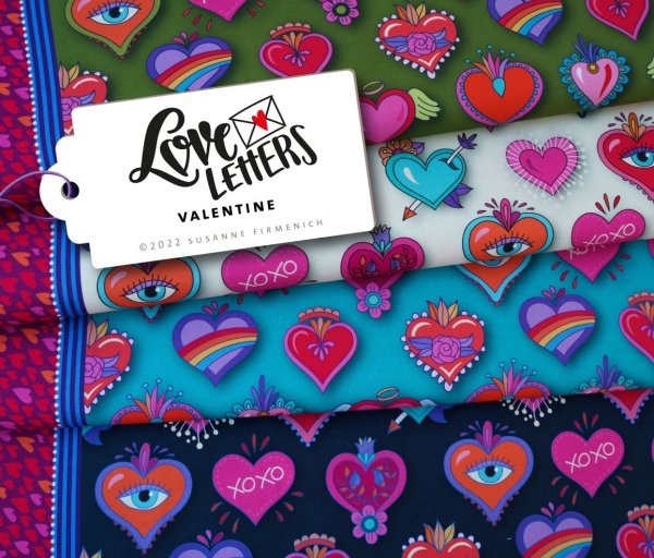 Bio Canvas - Valentine - Col. 01 - Love Letters - Hamburger Liebe - Albstoffe