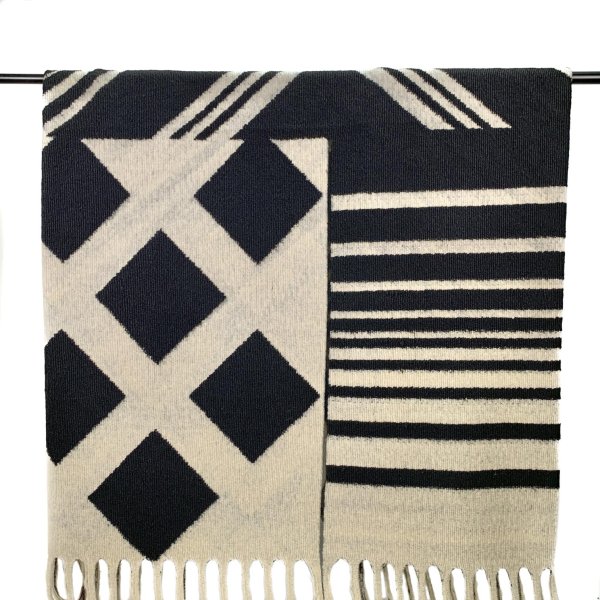 Cape mit Fransen - Kimo - black/ecru