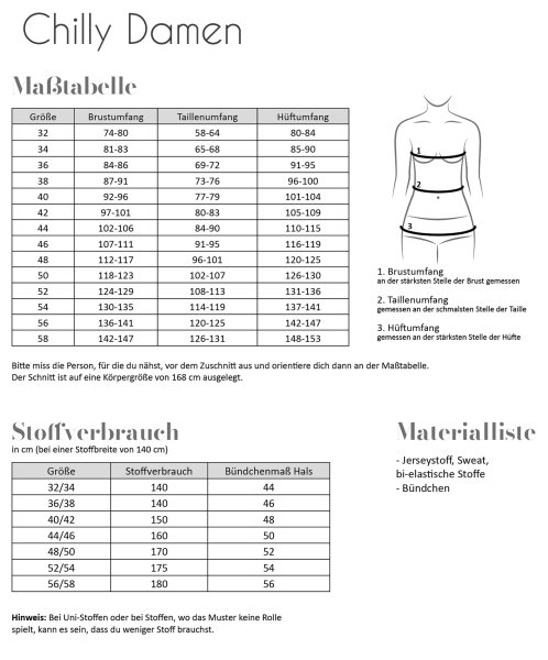 Papierschnittmuster - Chilly - Damen - Fadenkäfer