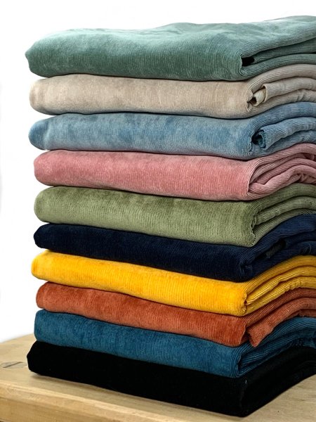 RESTSTÜCK 0,80m !!! - Cord Jersey - Fine Rib - dusty blue