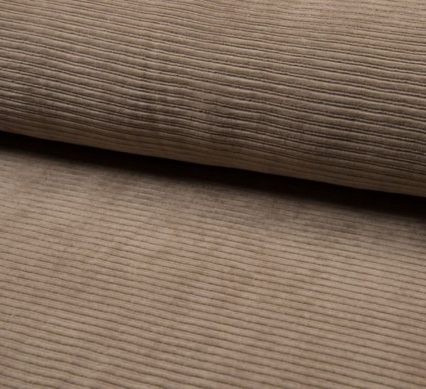 RESTSTÜCK 60cm !!! - Breitcord Jersey - uni - taupe