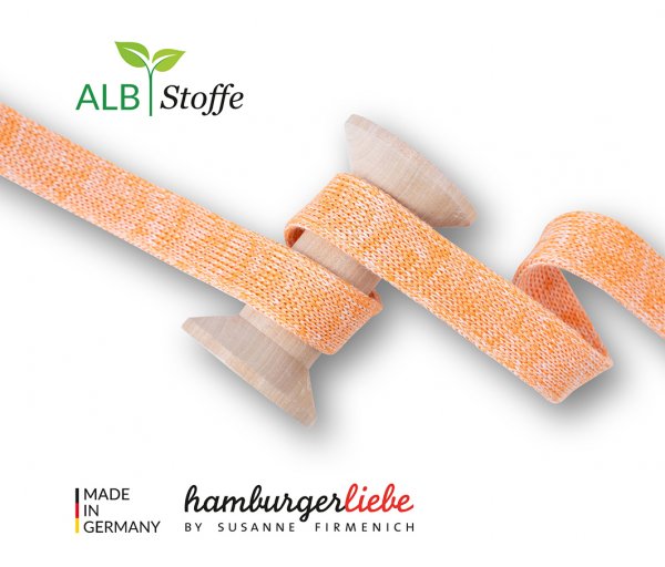 Bio Flachkordel - 1,2 cm - melone/meringa - A80/A17 - Albstoffe - Hamburger Liebe