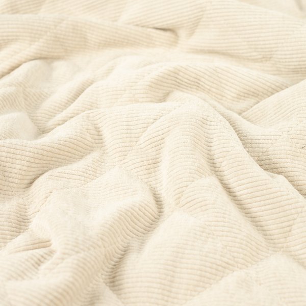 Cord Stepper mit Plüschabseite - Raute - beige
