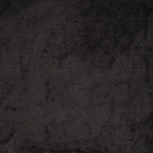 Cord Stepper mit Plüschabseite - Raute - black