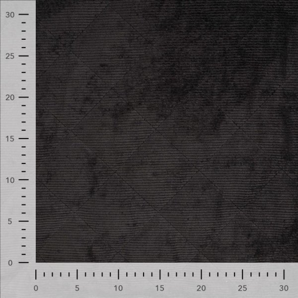 Cord Stepper mit Plüschabseite - Raute - black