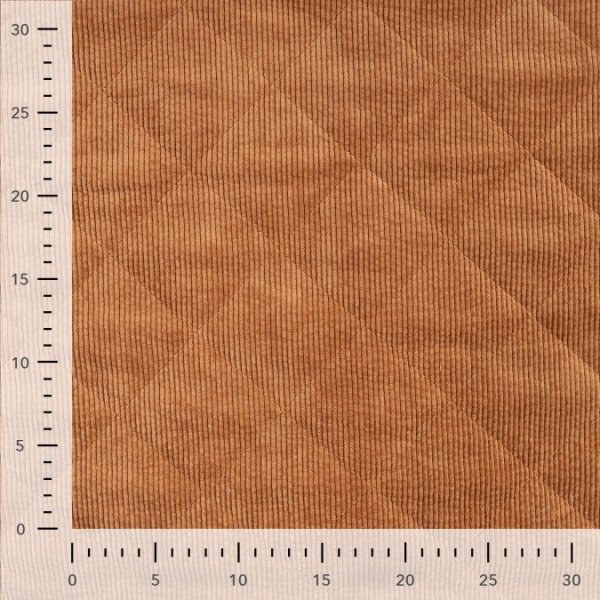 Cord Stepper mit Plüschabseite - Raute - camel