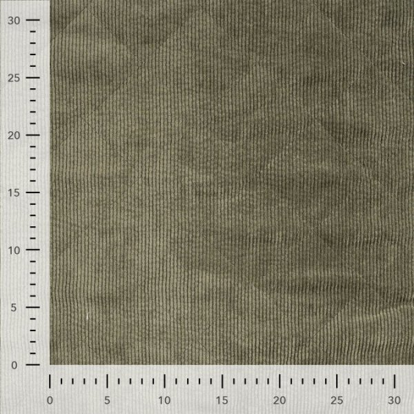 Cord Stepper mit Plüschabseite - Raute - green khaki