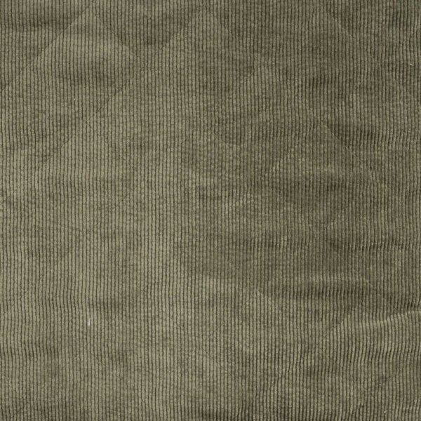 Cord Stepper mit Plüschabseite - Raute - green khaki