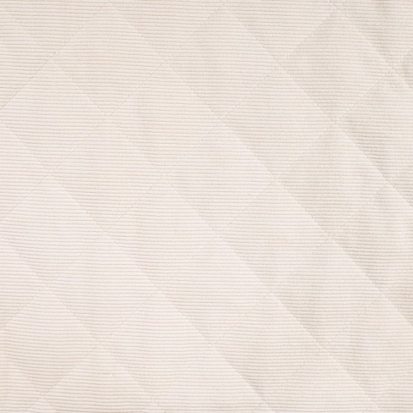 Cord Stepper mit Plüschabseite - Raute - offwhite