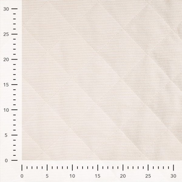 Cord Stepper mit Plüschabseite - Raute - offwhite