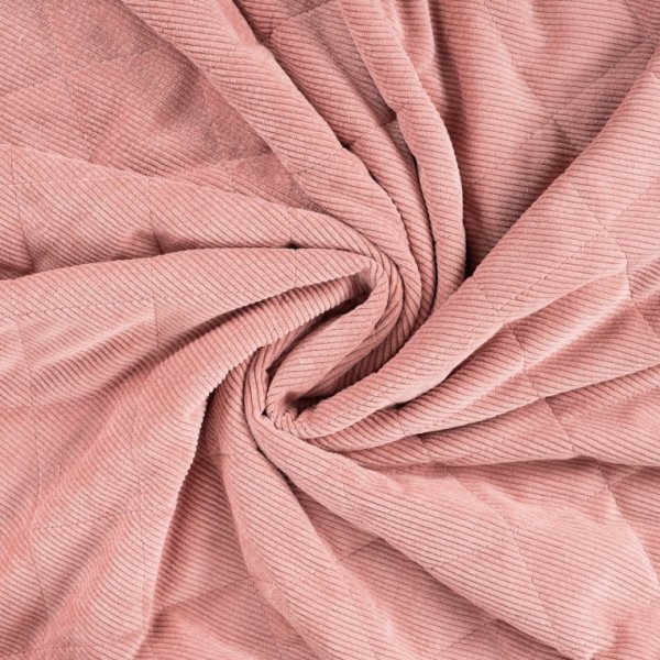 Cord Stepper mit Plüschabseite - Raute - rose