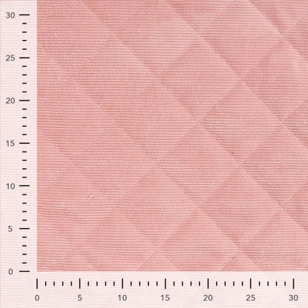 Cord Stepper mit Plüschabseite - Raute - rose