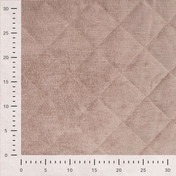 Cord Stepper mit Plüschabseite - Raute - stone