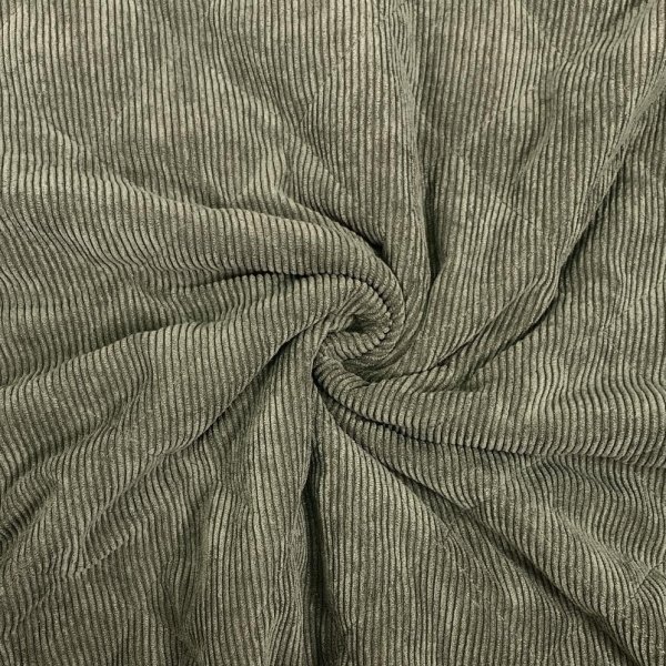 Cord Stepper mit Plüschabseite - Raute - khaki