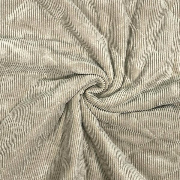 Cord Stepper mit Plüschabseite - Raute - sand