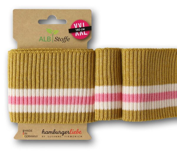 Cuff me - Bio Bündchen - RIPPED Col. 23 - senf/meringa/rosa scuro - Bliss - Hamburger Liebe