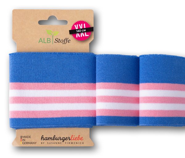 Cuff me - Bio Bündchen - College Col. 156 - bluette/rosa scuro/weiß - Al Lago - Hamburger Liebe