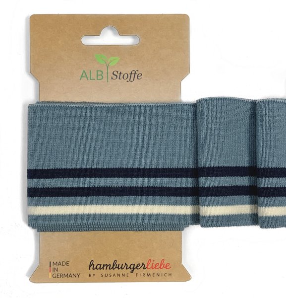 Cuff me - Bio Bündchen - College - Col. 11 - graublau - Hamburger Liebe - Albstoffe