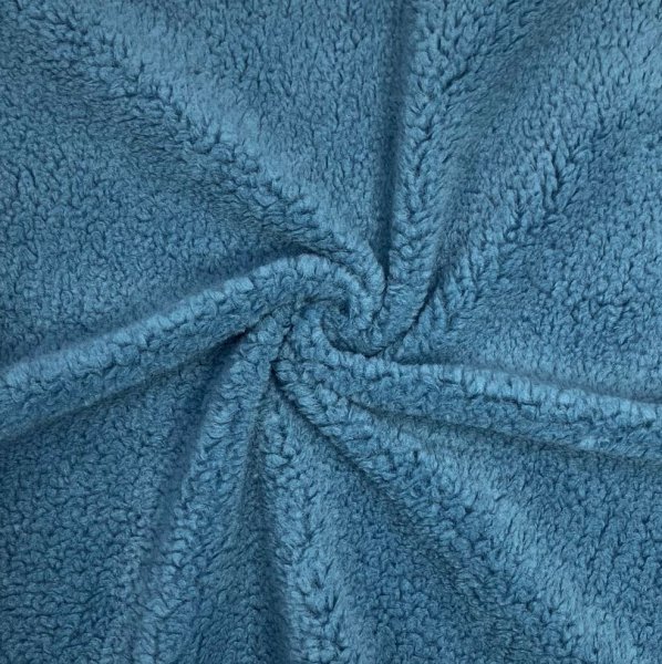 RESTSTÜCK 60cm !!! - Mantelstoff - Curly Lamb - uni - blue