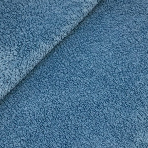 RESTSTÜCK 60cm !!! - Mantelstoff - Curly Lamb - uni - blue