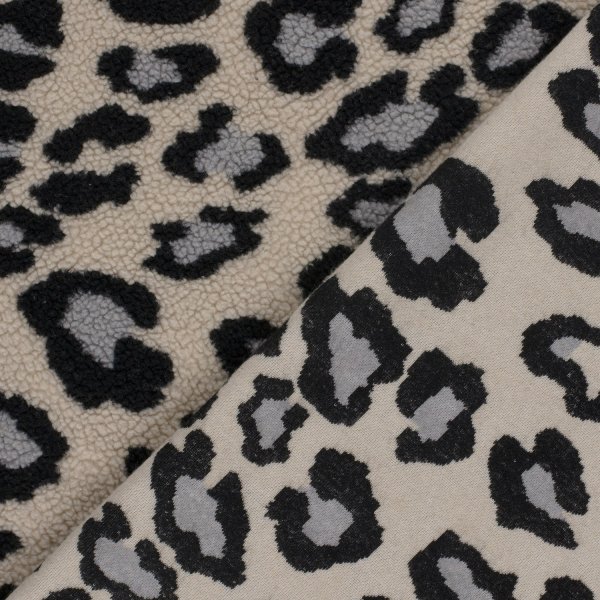 Mantelstoff - Curly Lamb - Maite Big - graublau