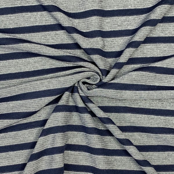 B-Ware !!! - RESTSTÜCK 1,40m !!! - Sommer Jacquard Lurex - Streifen Glitzer