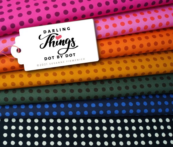 B-WARE!!! - Bio Canvas - Dot by Dot - Col. 05 - Darling Things - Hamburger Liebe - Albstoffe