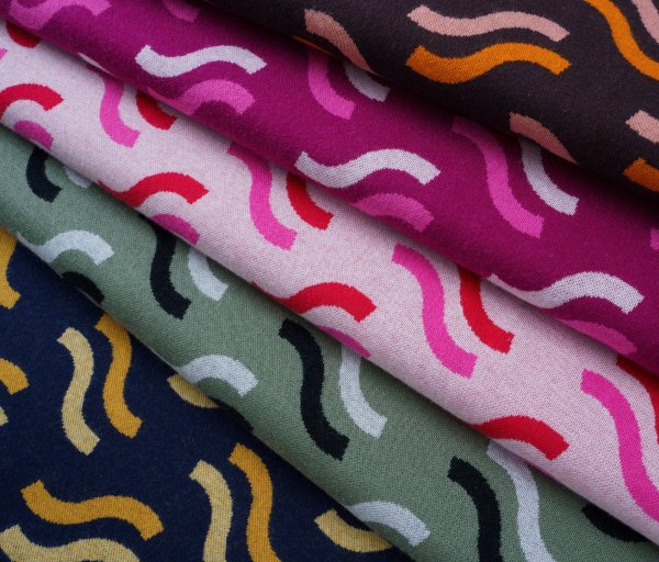 RESTSTÜCK 0,50m !!! - Bio Jacquard - Pasta - Col. 04 - Darling Things - Hamburger Liebe - Albstoffe